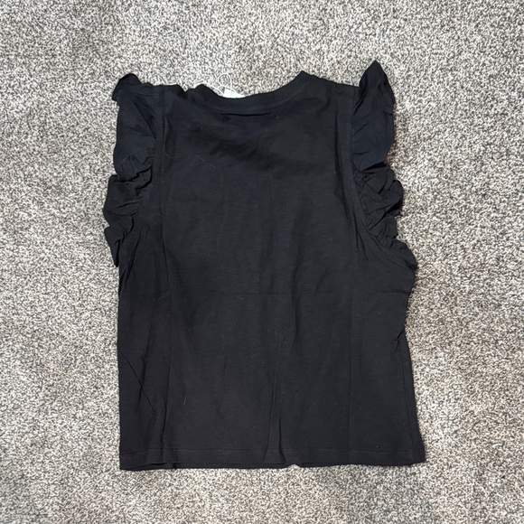 Black Ruffle Sleeve Top - Picture 2 of 4